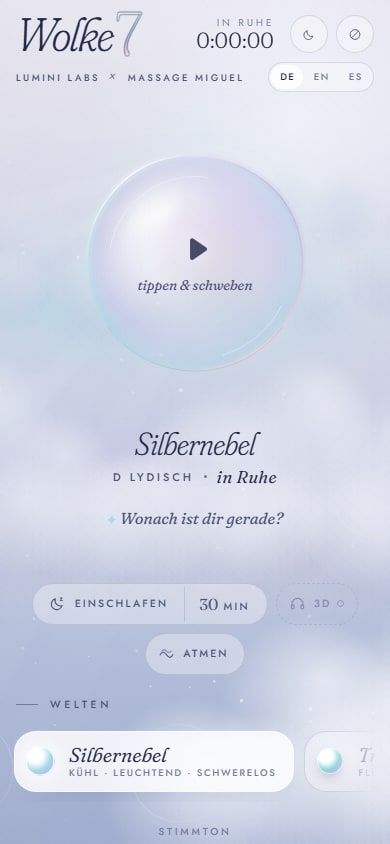 Wolke 7 auf dem Handy: die Klangkugel mit „tippen & schweben“